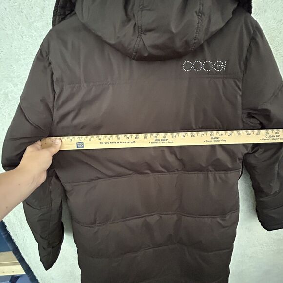 Vintage COOGI Long Brown Puffer Coat Jacket Women's Size 1X Hooded READ - Picture 15 of 16